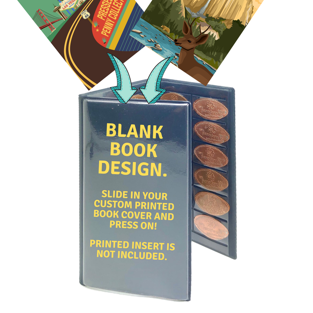  Pennybandz Press Penny Collector Tri-Fold Album - Holds 48  Souvenir Pressed Pennies - Vegan Leather - Every Book Ordered Comes with a  Mystery Penny as a Gift (Great American Penny Adventure) 